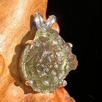 Raw Moldavite Pendant Sterling Silver #6444