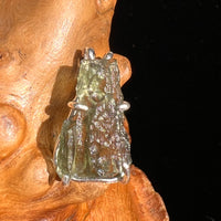 Raw Moldavite Pendant Sterling Silver #6446