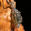 Moldavite & Swiss Blue Topaz Pendant Sterling #6653