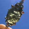 Moldavite & Swiss Blue Topaz Pendant Sterling #6653