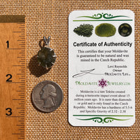 Raw Moldavite & Phenakite Pendant Sterling #7521