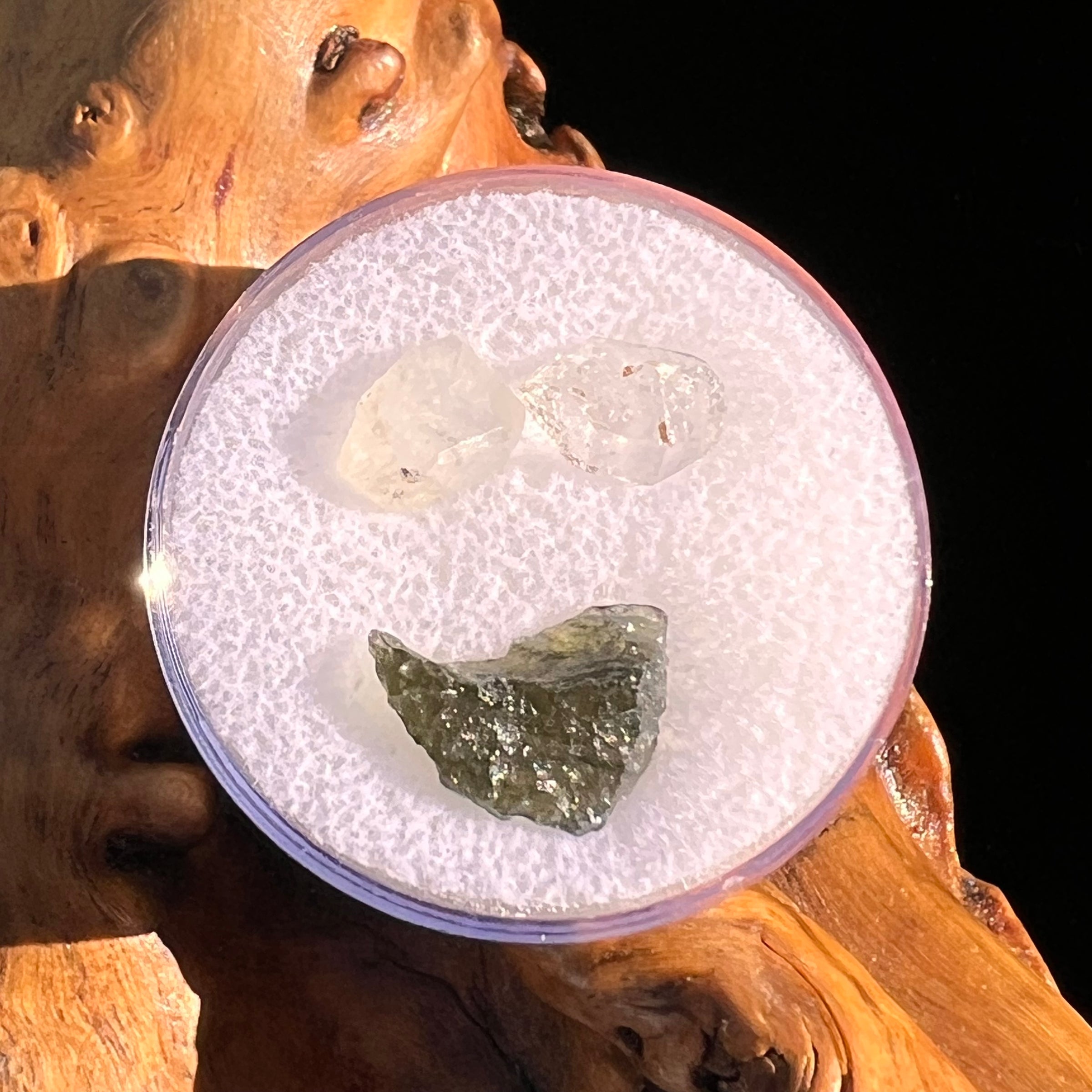 Moldavite, Phenakite, & Herkimer Diamond #60
