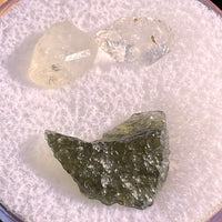 Moldavite, Phenakite, & Herkimer Diamond #60