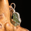 Moldavite Wire Wrapped Pendant Sterling Silver #5676
