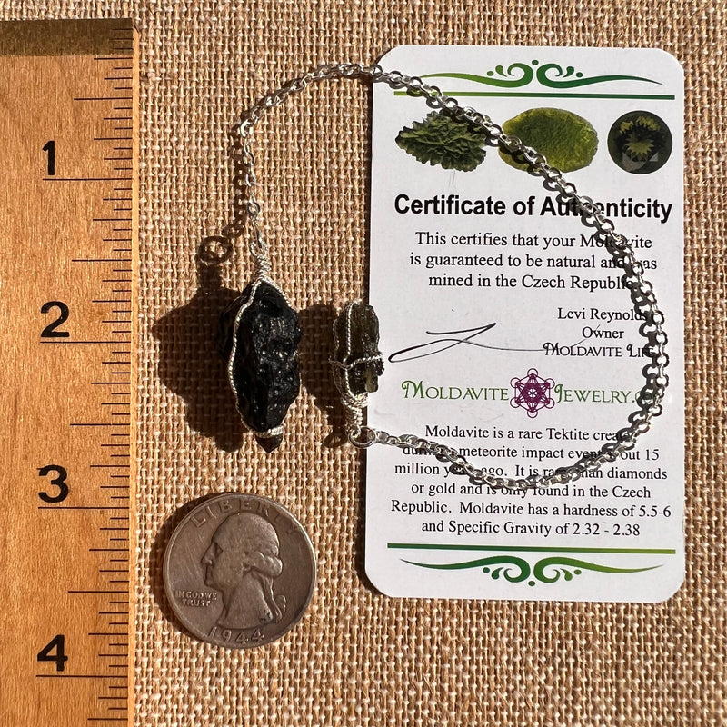 Indochinite & Moldavite Pendulum #23-Moldavite Life