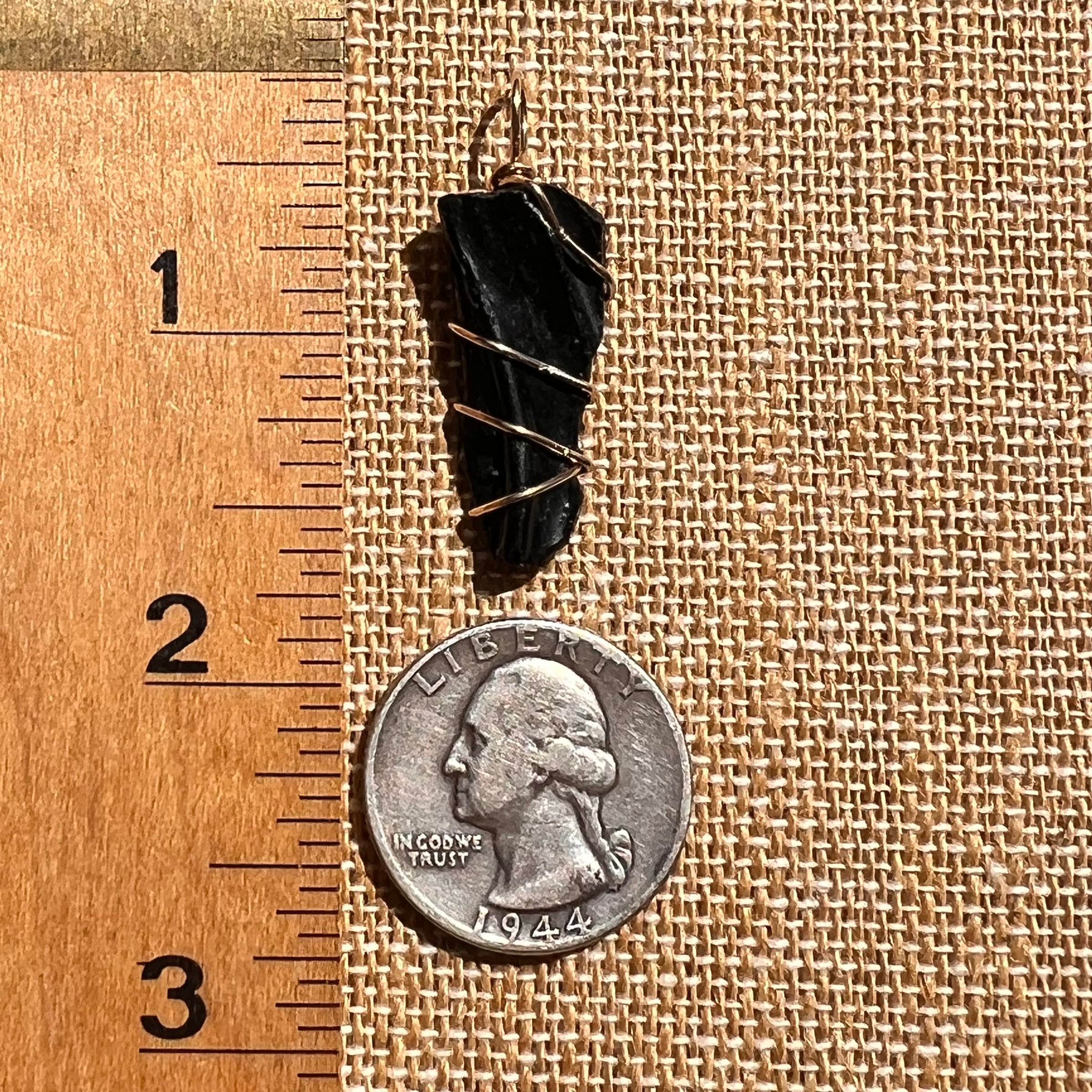 Irgizite Wire Wrapped Pendant 14k GF #8317-Moldavite Life