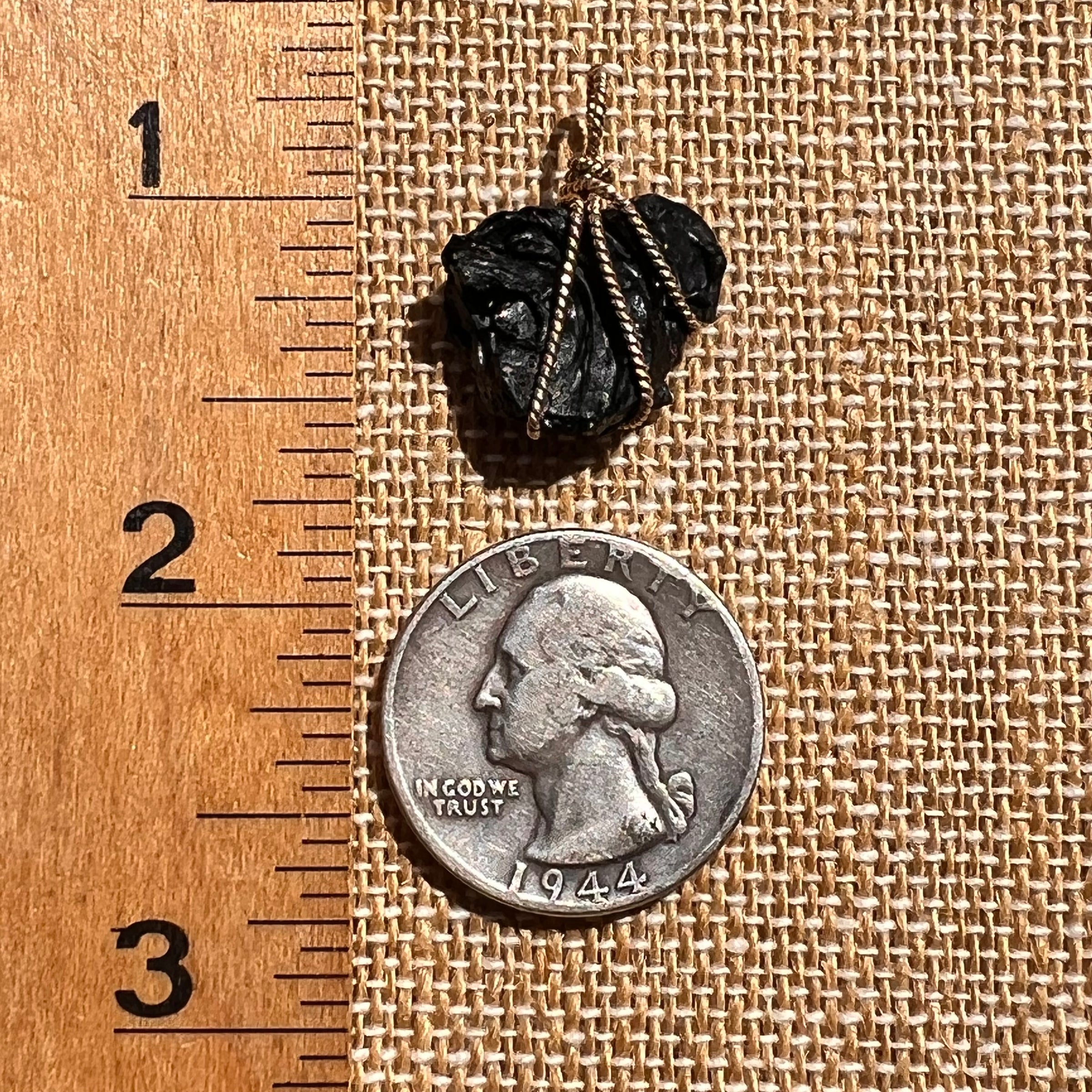 Irgizite Wire Wrapped Pendant 14k GF #8318-Moldavite Life