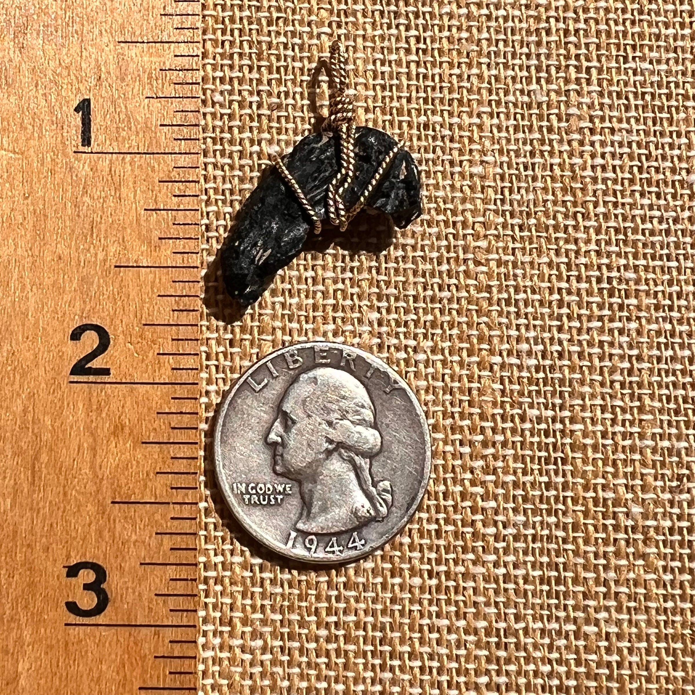 Irgizite Wire Wrapped Pendant 14k GF #8321-Moldavite Life