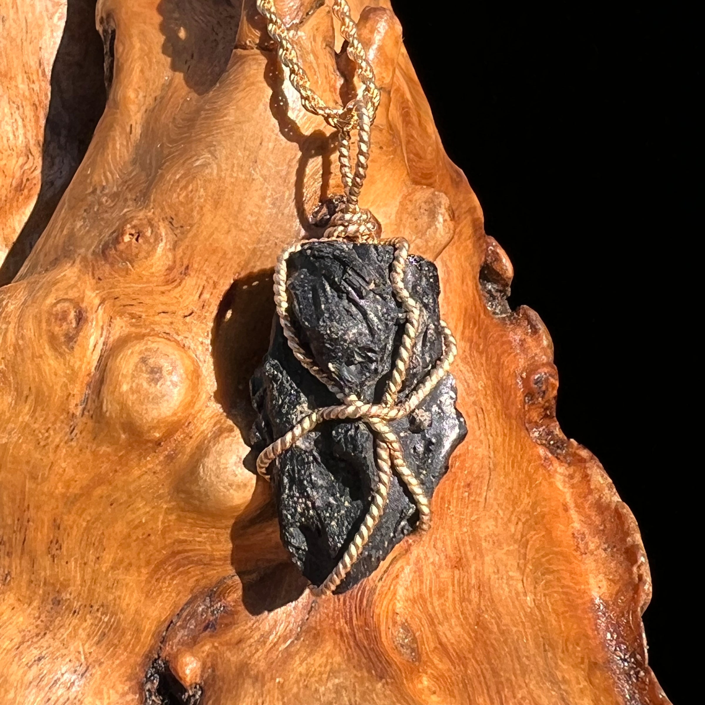 Irgizite Wire Wrapped Pendant 14k GF #8322-Moldavite Life