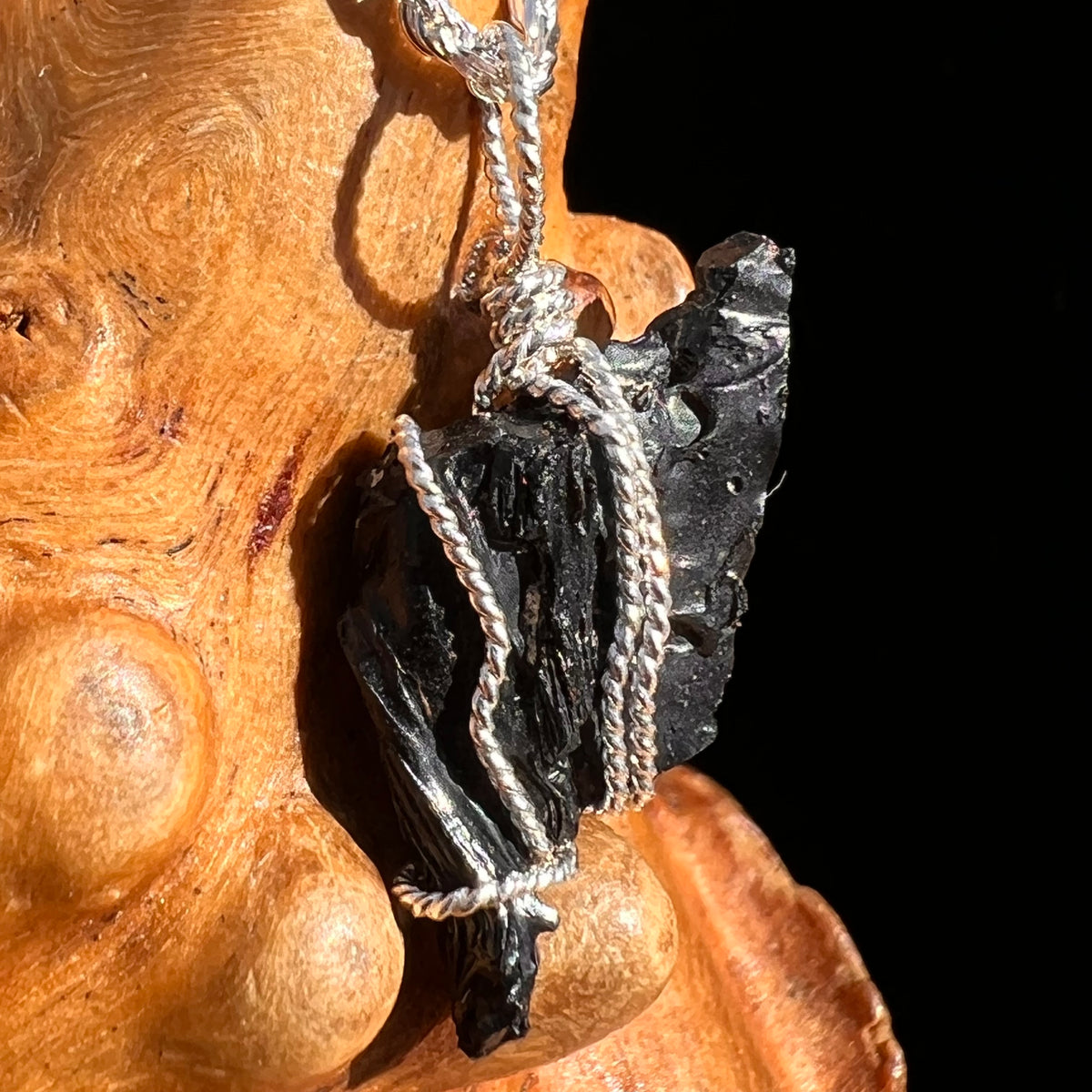 Irgizite Wire Wrapped Pendant Sterling Silver #8311-Moldavite Life