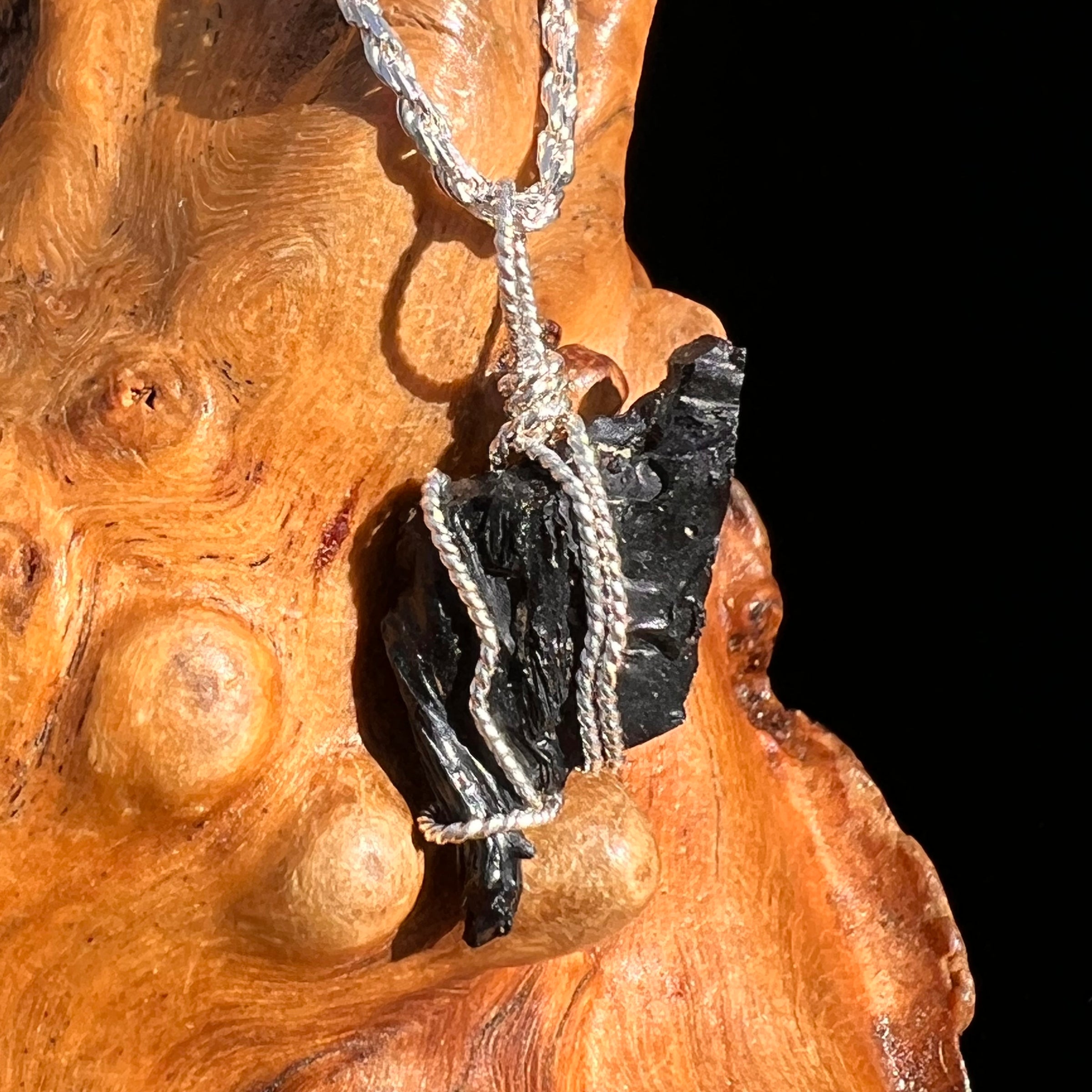 Irgizite Wire Wrapped Pendant Sterling Silver #8311-Moldavite Life