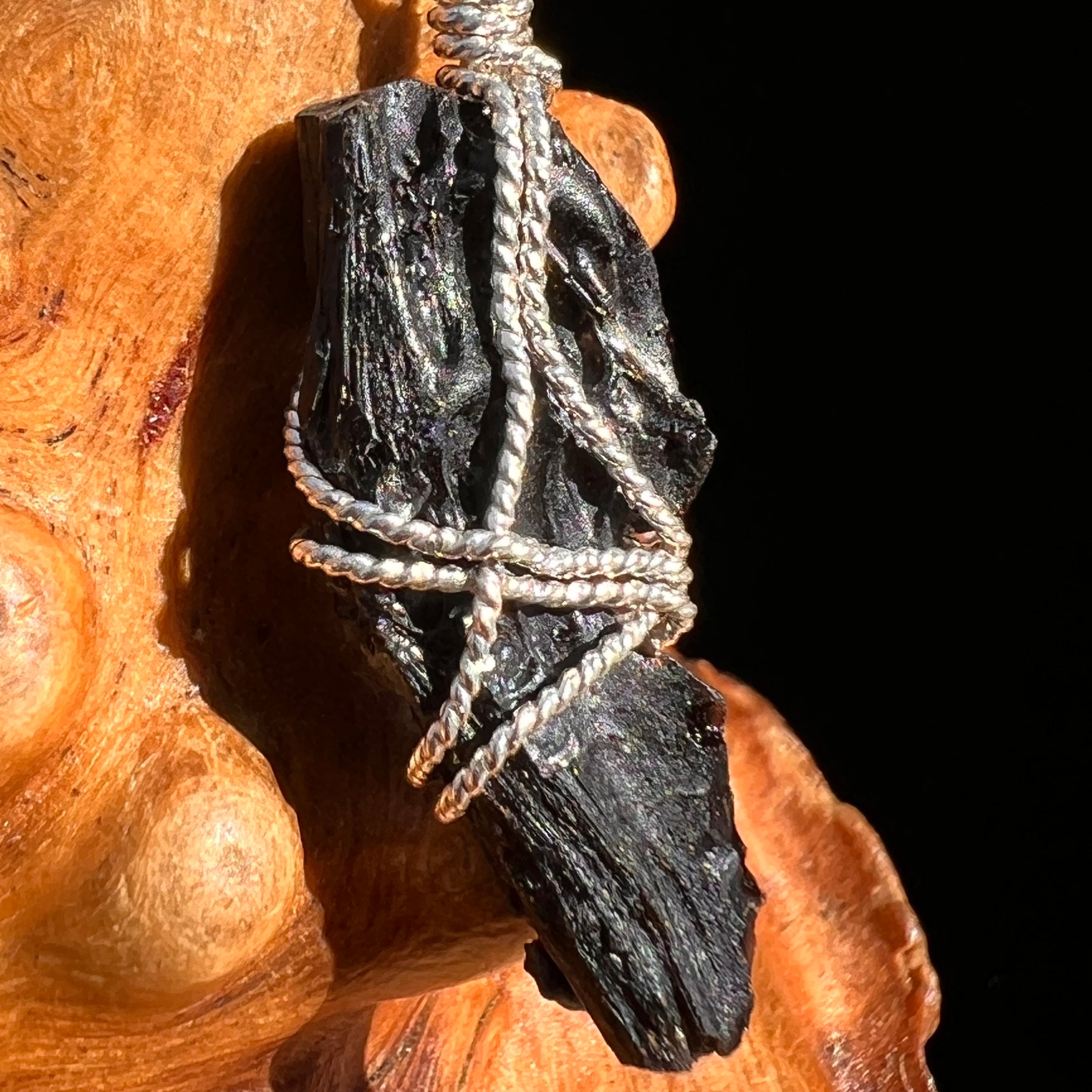 Irgizite Wire Wrapped Pendant Sterling Silver #8312-Moldavite Life