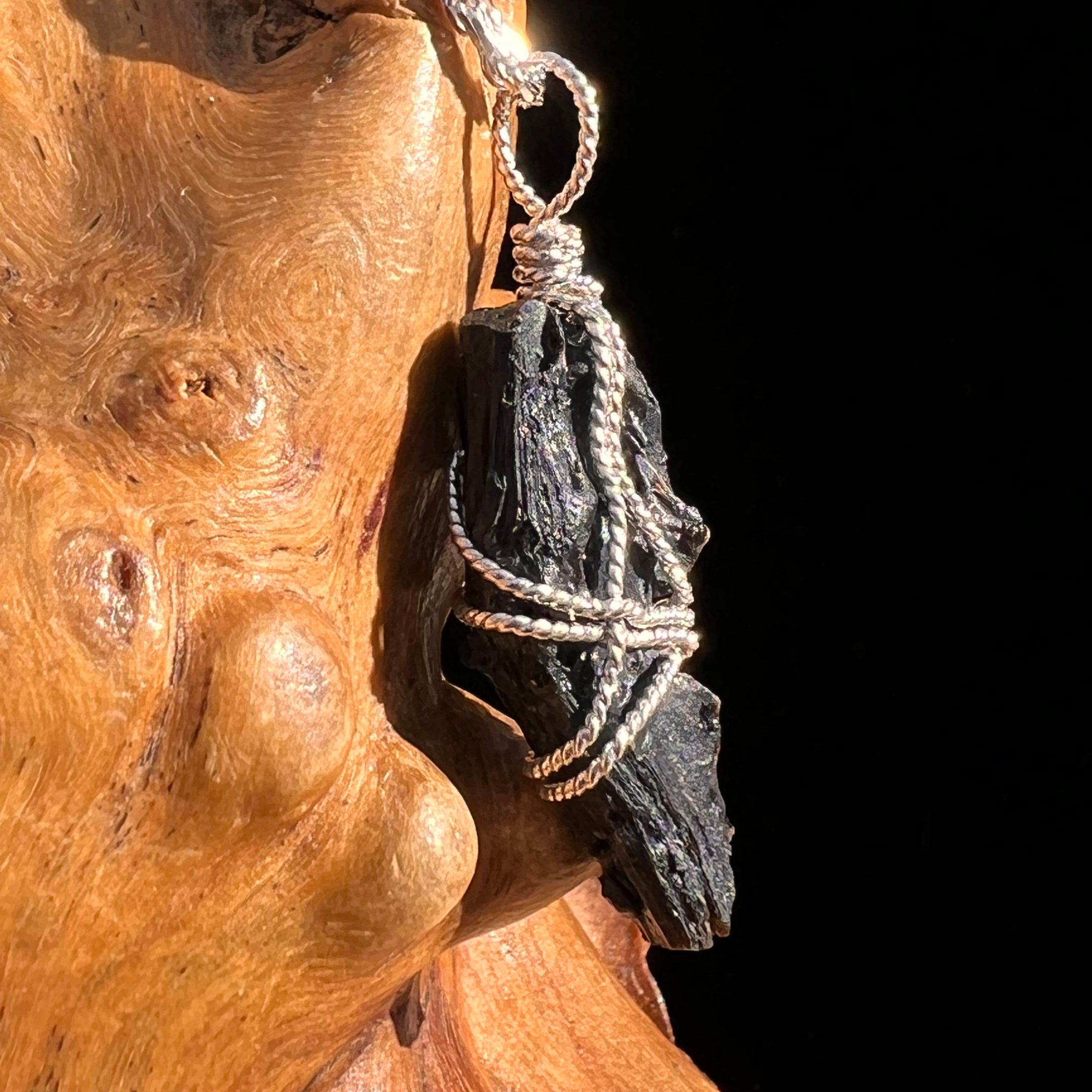 Irgizite Wire Wrapped Pendant Sterling Silver #8312-Moldavite Life