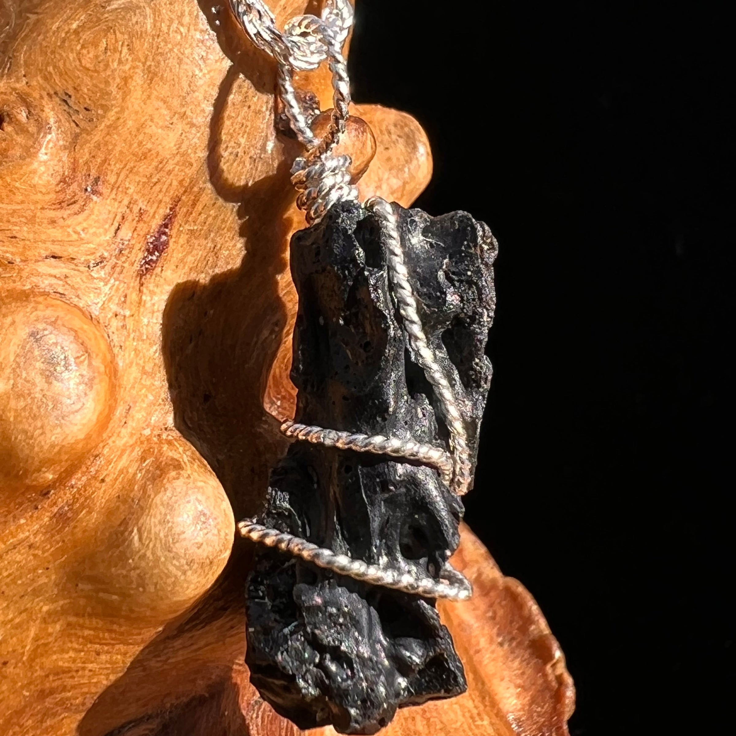 Irgizite Wire Wrapped Pendant Sterling Silver #8313-Moldavite Life