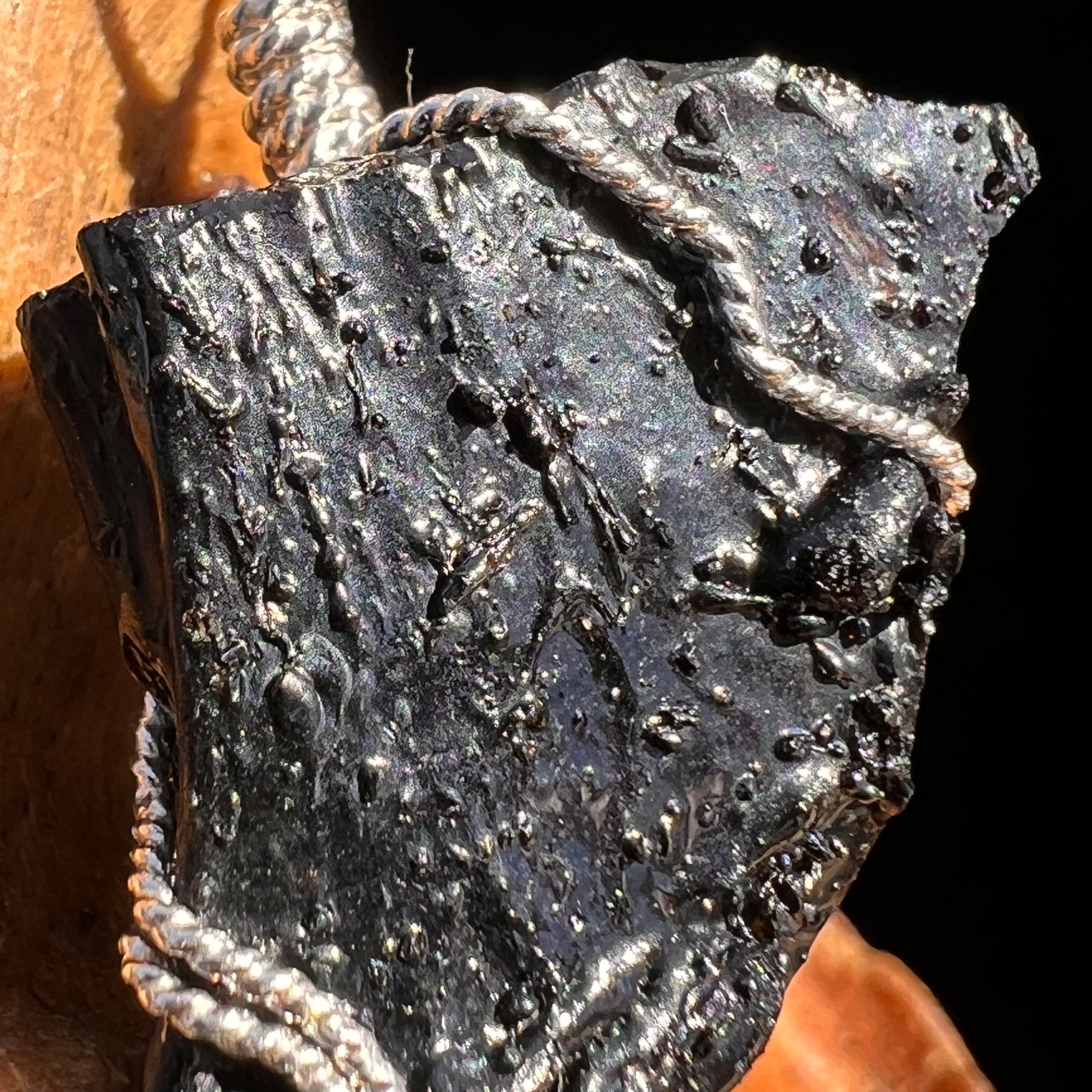 Irgizite Wire Wrapped Pendant Sterling Silver #8315-Moldavite Life