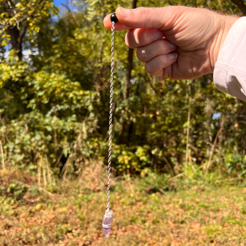 Jet & Auralite 23 Pendulum #27-Moldavite Life