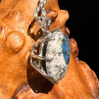 K2 & Moldavite Pendant Sterling Silver #8517-Moldavite Life