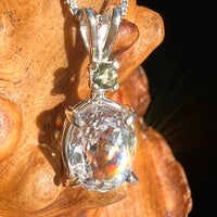 Kunzite & Moldavite Necklace Sterling Silver #6741-Moldavite Life