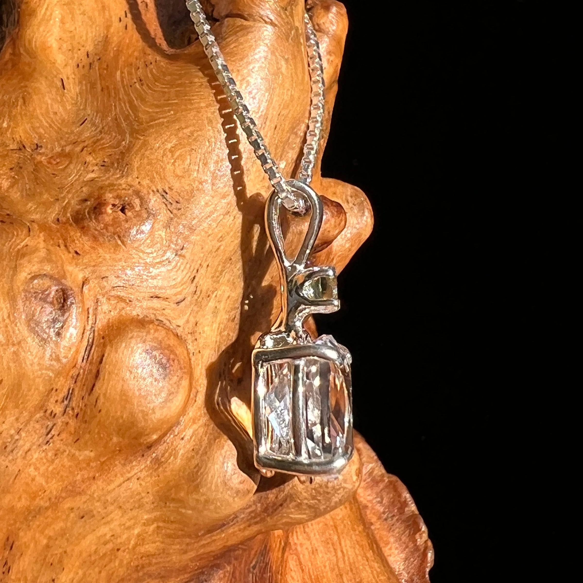 Kunzite & Moldavite Necklace Sterling Silver #6741-Moldavite Life