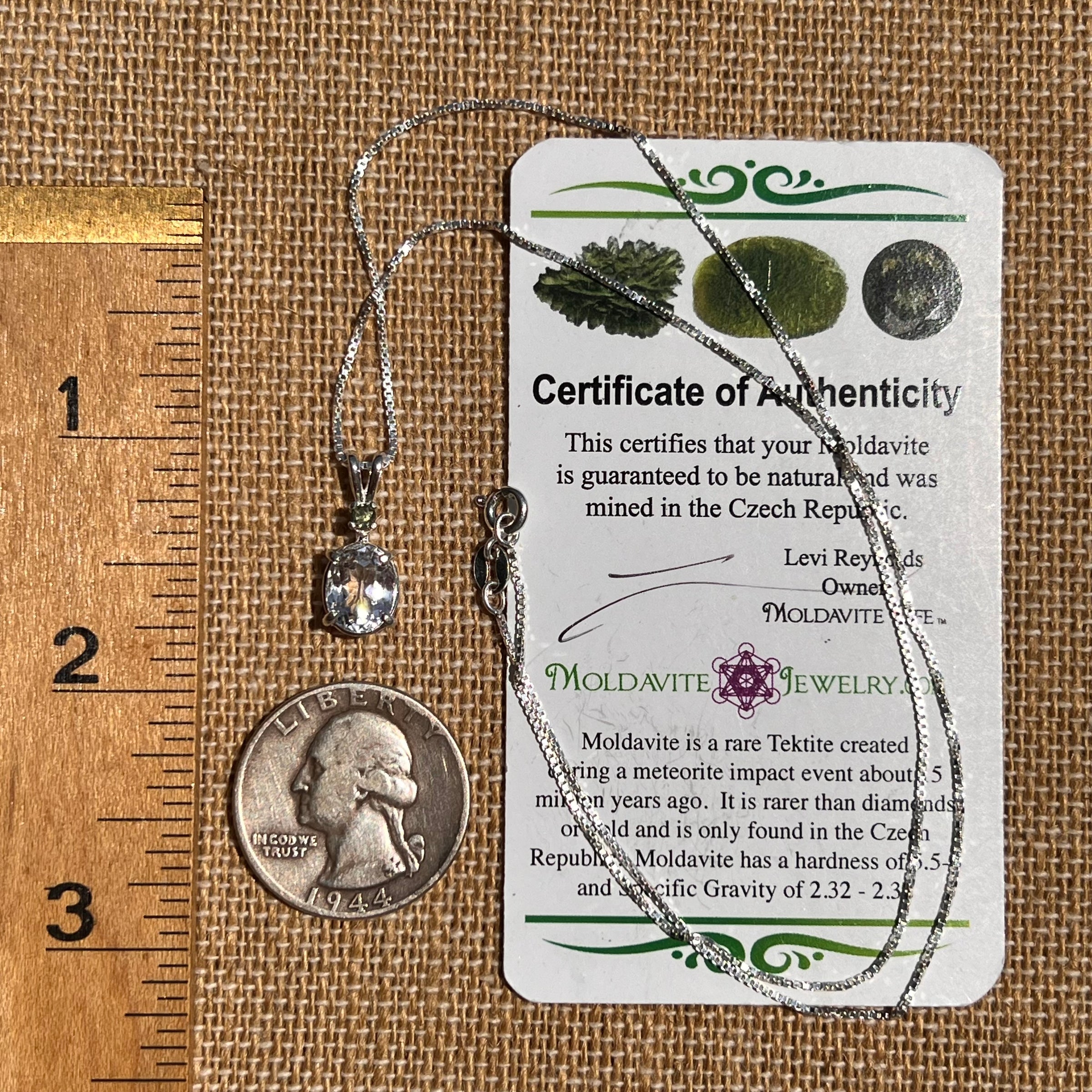 Kunzite & Moldavite Necklace Sterling Silver #6741-Moldavite Life