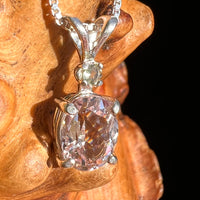 Kunzite & Moldavite Necklace Sterling Silver #6742-Moldavite Life