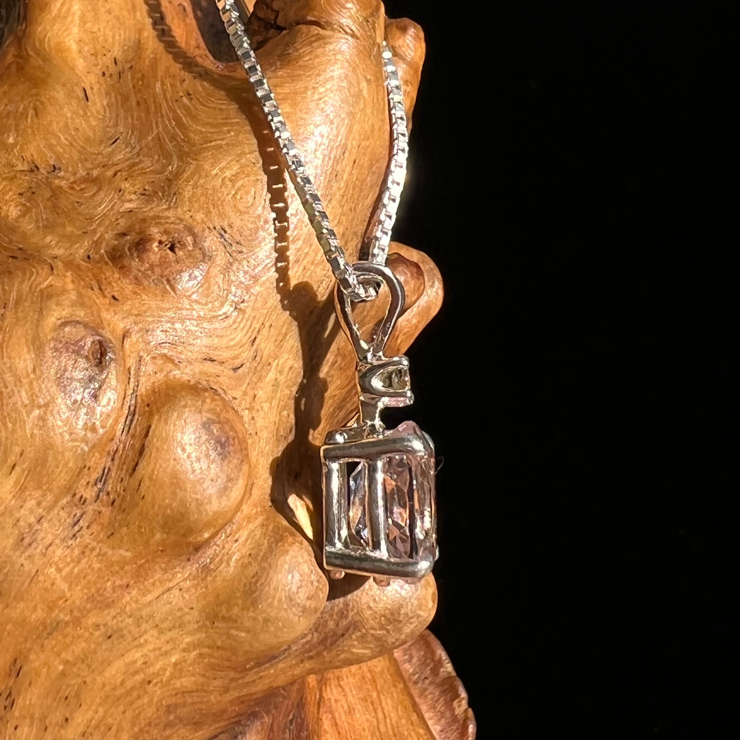 Kunzite & Moldavite Necklace Sterling Silver #6742-Moldavite Life