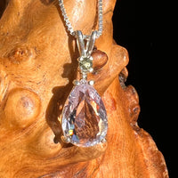 Kunzite & Moldavite Necklace Sterling Silver #6743-Moldavite Life