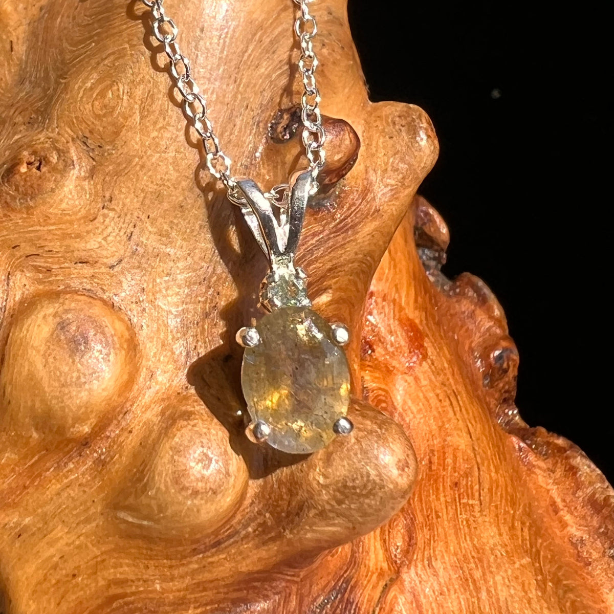 Labradorite Moldavite Necklace Sterling Silver #5235-Moldavite Life
