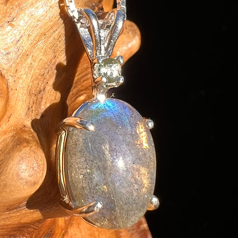 Labradorite & Moldavite Necklace Sterling Silver #6541