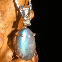 Labradorite & Moldavite Necklace Sterling Silver #6542