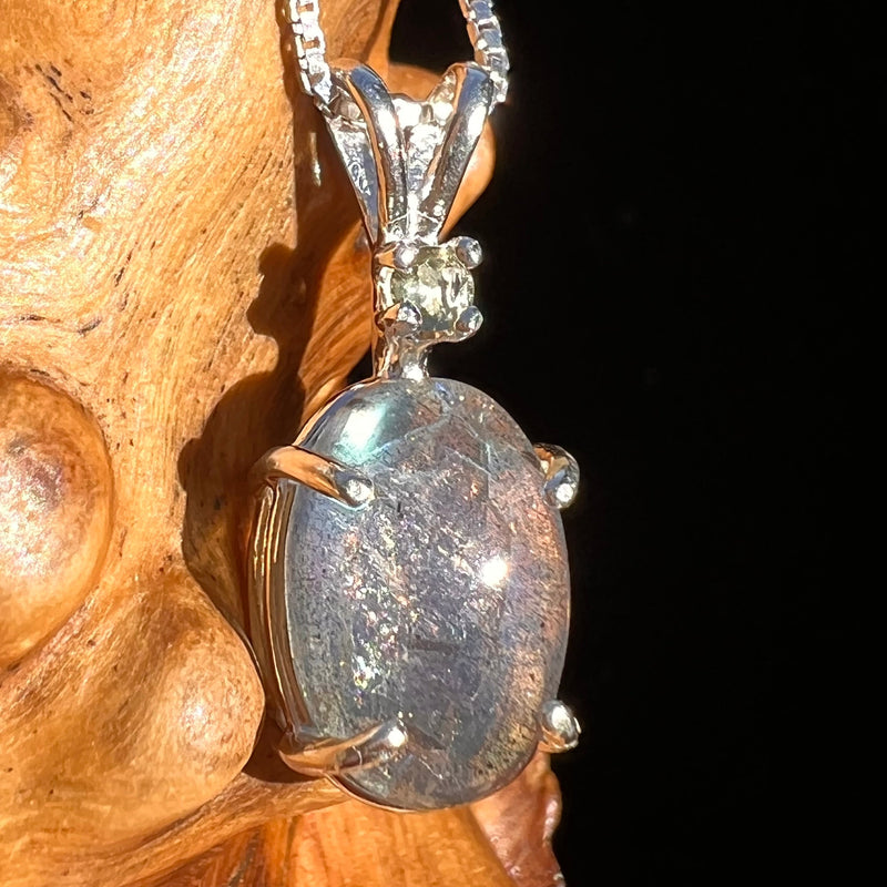 Labradorite & Moldavite Necklace Sterling Silver #6543