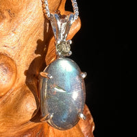 Labradorite & Moldavite Necklace Sterling Silver #6546