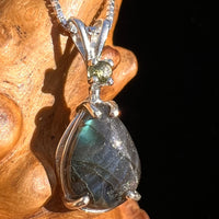 Labradorite & Moldavite Necklace Sterling Silver #6550