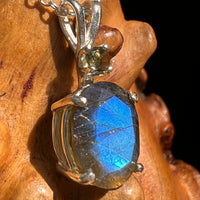 Labradorite & Moldavite Necklace Sterling Silver #8885-Moldavite Life
