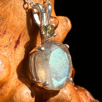 Labradorite & Moldavite Necklace Sterling Silver #8887-Moldavite Life