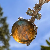 Labradorite & Moldavite Necklace Sterling Silver #8888-Moldavite Life