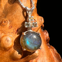 Labradorite & Moldavite Necklace Sterling Silver #8888-Moldavite Life