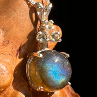 Labradorite & Moldavite Necklace Sterling Silver #8888-Moldavite Life