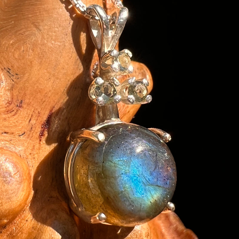 Labradorite & Moldavite Necklace Sterling Silver #8888-Moldavite Life