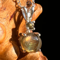 Labradorite & Moldavite Necklace Sterling Silver #8898-Moldavite Life