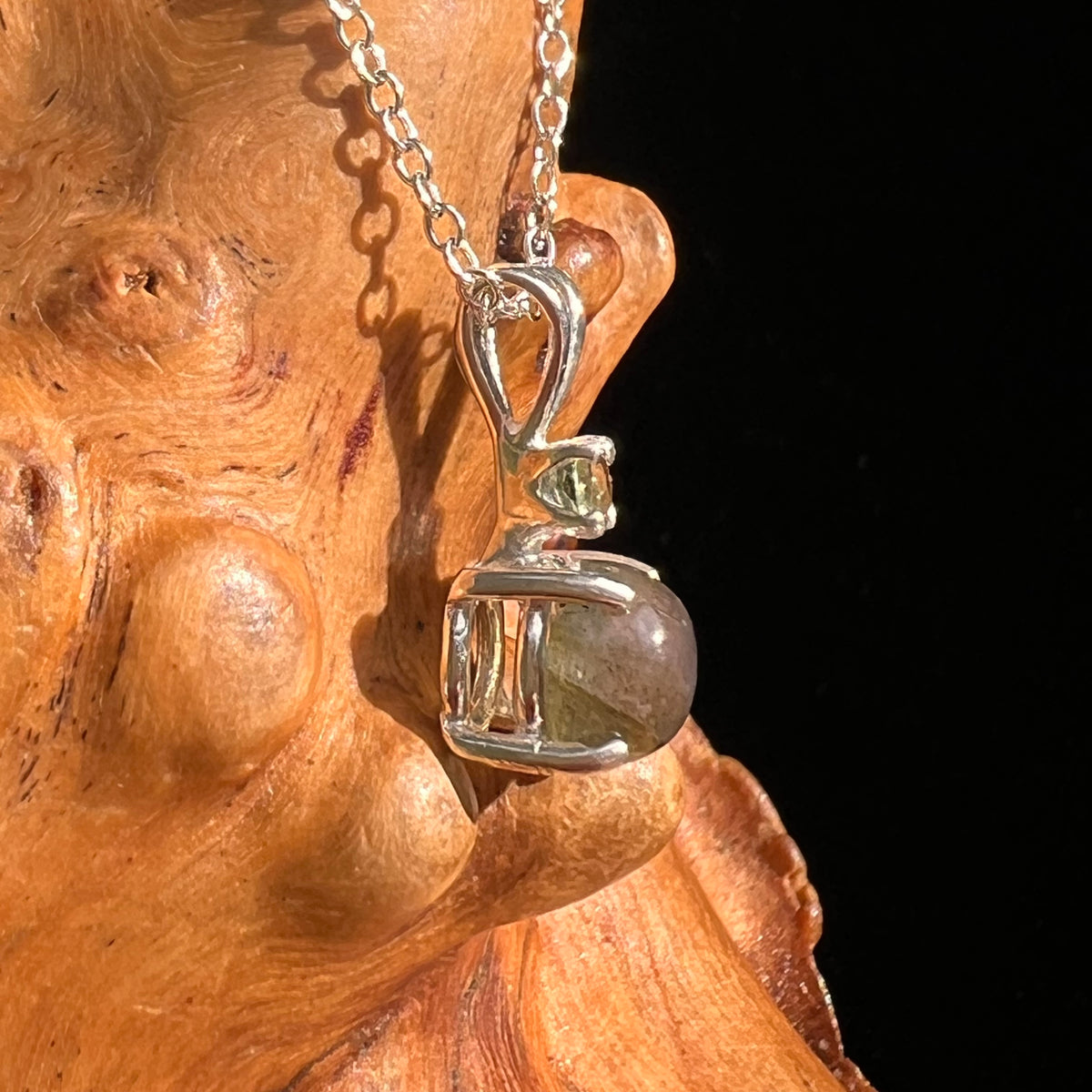Labradorite & Moldavite Necklace Sterling Silver #8900-Moldavite Life