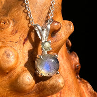 Labradorite & Moldavite Necklace Sterling Silver #8900-Moldavite Life