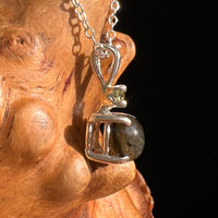 Labradorite & Moldavite Necklace Sterling Silver #8901-Moldavite Life