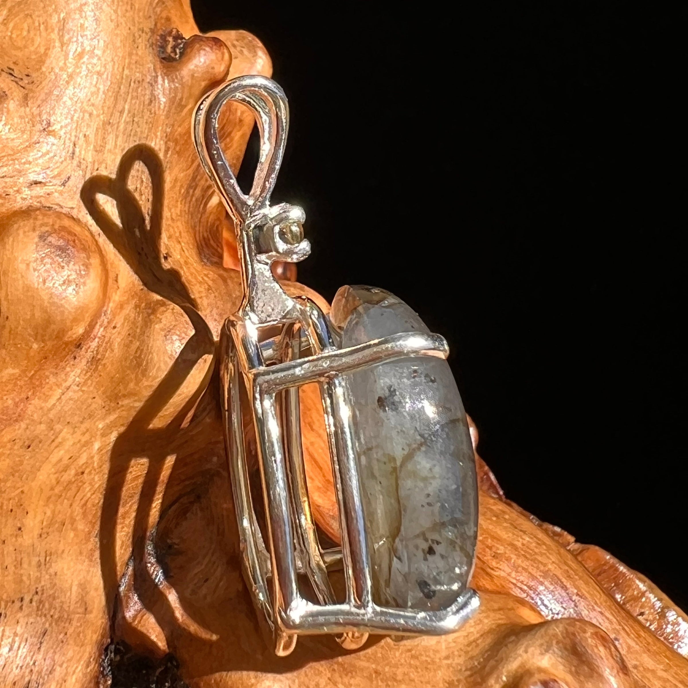 Labradorite & Moldavite Pendant Sterling Silver #5616-Moldavite Life