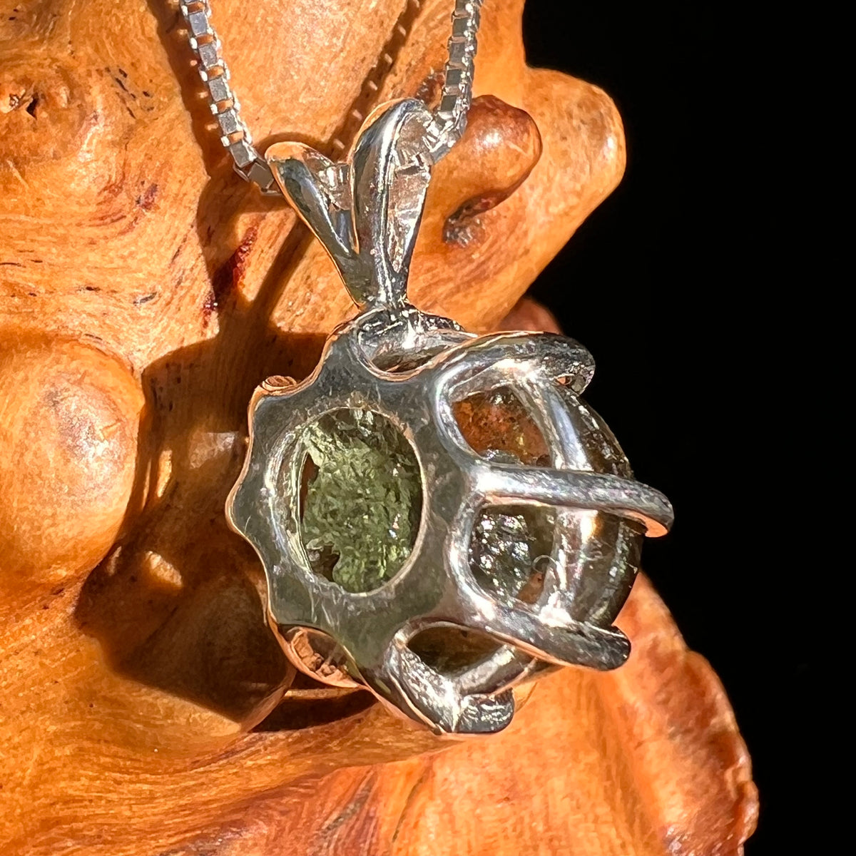 Labradorite & Moldavite Pendant Sterling Silver "Hidden Gem" #8891-Moldavite Life