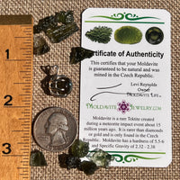 Labradorite & Moldavite Pendant Sterling Silver "Hidden Gem" #8891-Moldavite Life