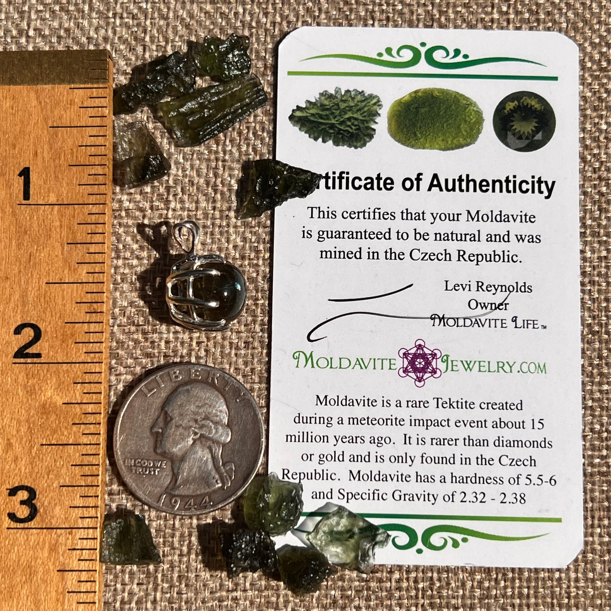 Labradorite & Moldavite Pendant Sterling Silver "Hidden Gem" #8891-Moldavite Life