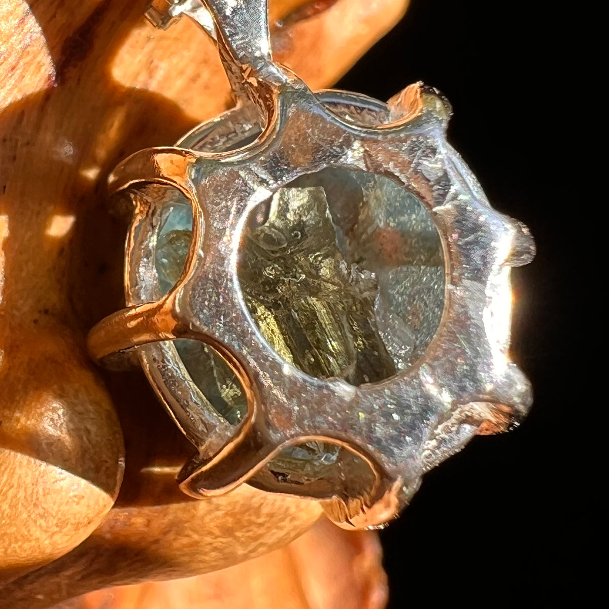 Labradorite & Moldavite Pendant Sterling Silver "Hidden Gem" #8892-Moldavite Life
