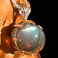 Labradorite & Moldavite Pendant Sterling Silver "Hidden Gem" #8893-Moldavite Life
