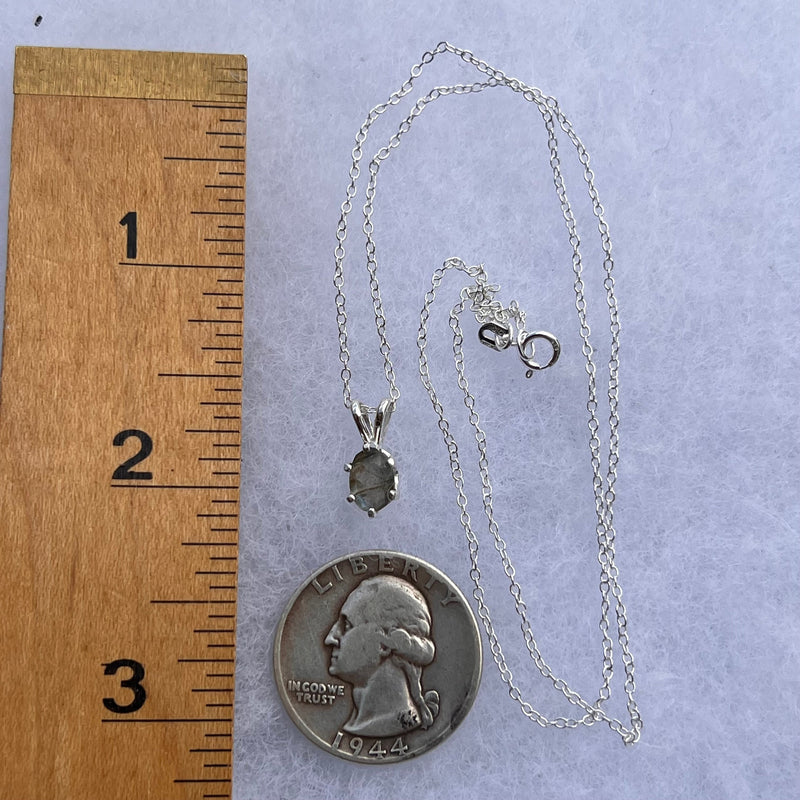Labradorite Necklace Sterling Silver #5248-Moldavite Life
